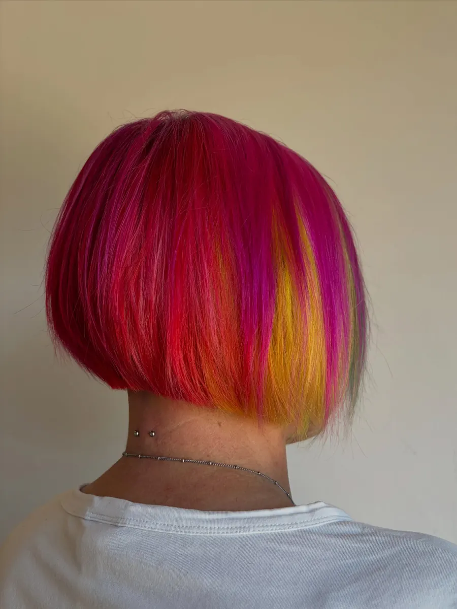 Caschetto fucsia e arancio